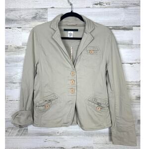Marc Jacobs Women’s 8 Tan Khaki Cotton Button Up Long Sleeve Casual Jacket Coat